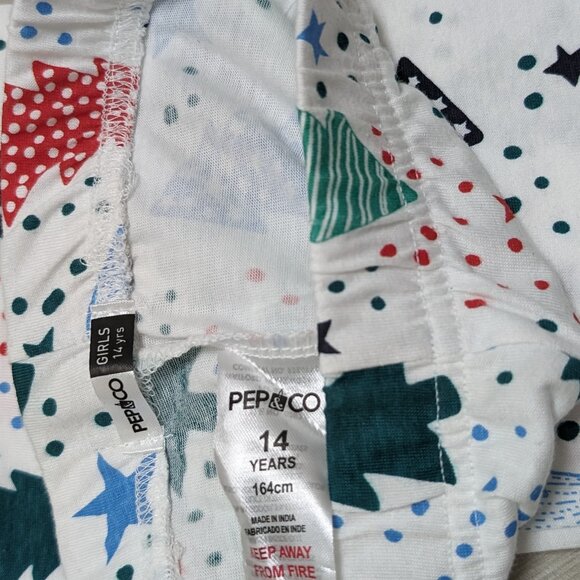 Pepco Full length Soft Cotton White Xmas Trees leggings Skinny Fit stretchy NWOT - Picture 4 of 5